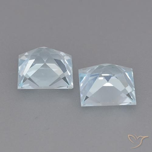 Pedras preciosas de Topázio Céu azul natural de 4.18 ct, Quadrado, VVS-VS