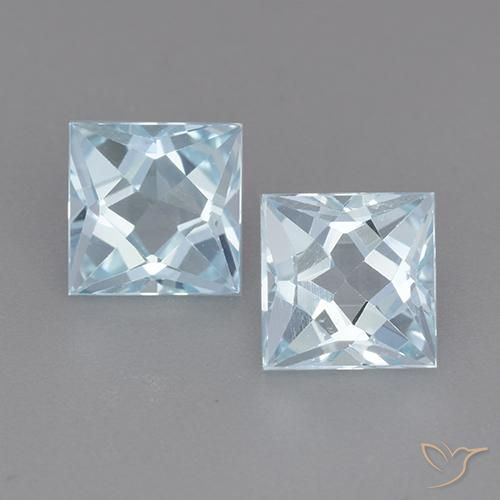 3.98ctw Natural Céu azul Topázio, Quadrado, VVS
