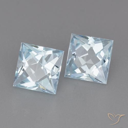 Pedras preciosas de Topázio Céu azul natural de 3.98 ct, Quadrado, VVS