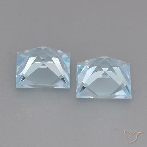 Pedras preciosas de Topázio Céu azul natural de 4.31 ct, Quadrado, VVS