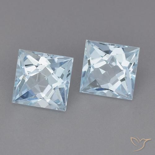 Pedras preciosas de Topázio Céu azul natural de 4.06 ct, Quadrado, VVS-VS