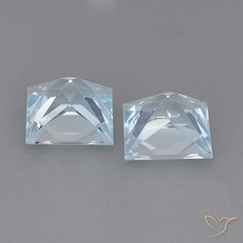 Pedras preciosas de Topázio Céu azul natural de 4.06 ct, Quadrado, VVS-VS