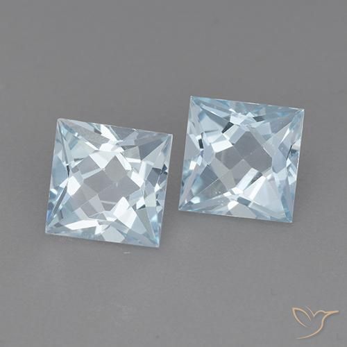 Pedras preciosas de Topázio Céu azul natural de 4.16 ct, Quadrado, VVS-VS