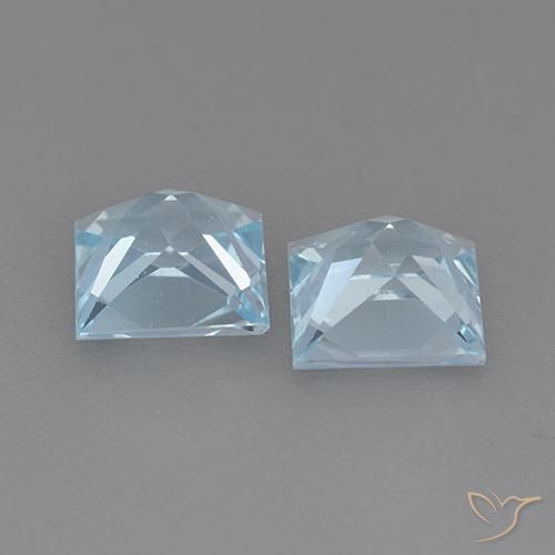 Pedras preciosas de Topázio Céu azul natural de 4.44 ct, Quadrado, VVS