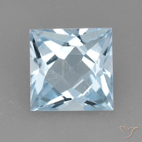 2.10ct Natural Céu azul Topázio, Quadrado, VVS-VS