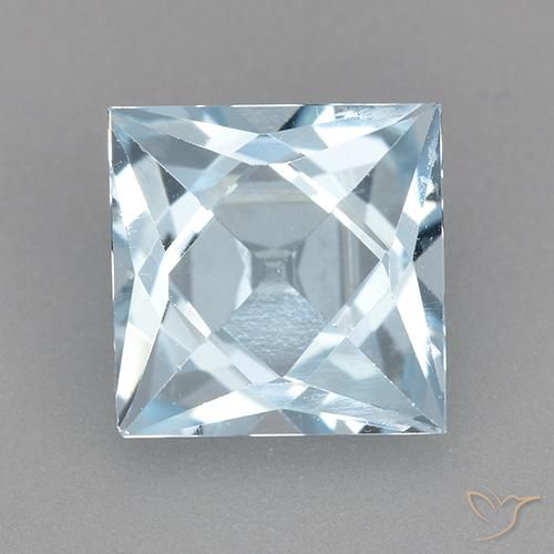 2.10ct Natural Céu azul Topázio, Quadrado, VVS
