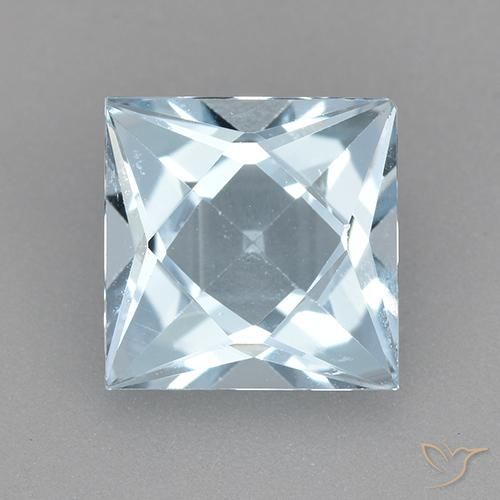 1.99ct Natural Céu azul Topázio, Quadrado, VVS