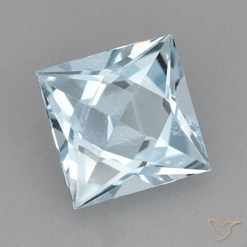 Topázio Céu azul Natural 1.99ct, Quadrado, VVS