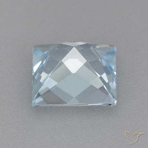 Topázio Céu azul Natural 1.99ct, Quadrado, VVS