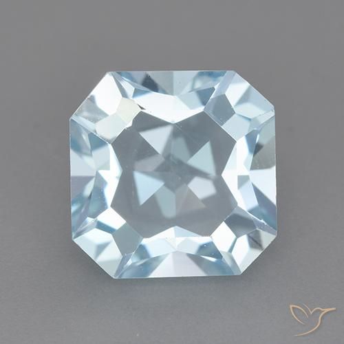 4.03ct Natural Céu azul Topázio, Corte Esmeralda, VVS