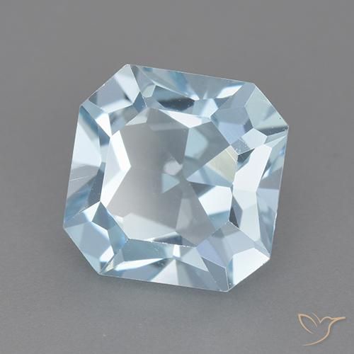 Topázio Céu azul Natural 4.03ct, Corte Octógono / Esmeralda, VVS