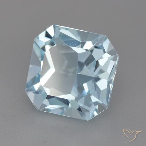 Topázio Céu azul Natural 4.23ct, Corte Octógono / Esmeralda, VVS
