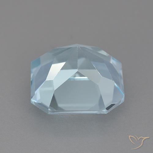 Topázio Céu azul Natural 4.23ct, Corte Octógono / Esmeralda, VVS