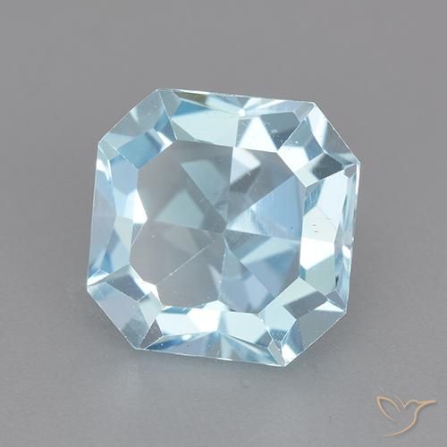 Topázio Céu azul Natural 4.13ct, Corte Octógono / Esmeralda, VVS