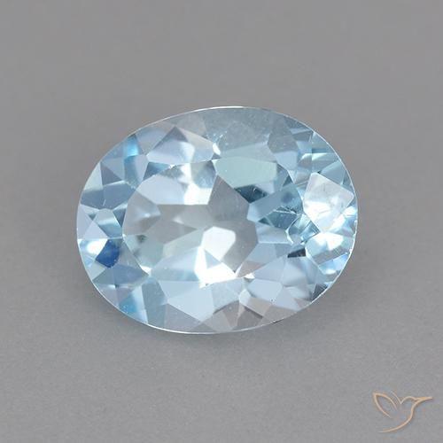 Topázio Céu azul Natural 2.20ct, oval, VVS-VS