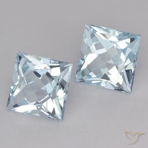 Pedras preciosas de Topázio Céu azul natural de 4.28 ct, Quadrado, VVS