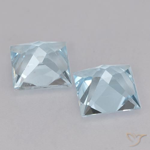 Pedras preciosas de Topázio Céu azul natural de 4.28 ct, Quadrado, VVS