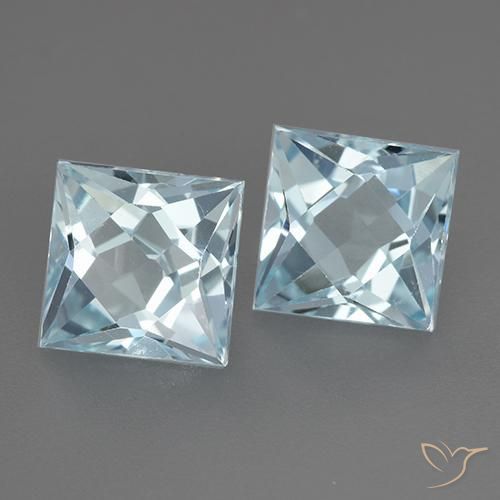 Pedras preciosas de Topázio Céu azul natural de 4.24 ct, Quadrado, VVS