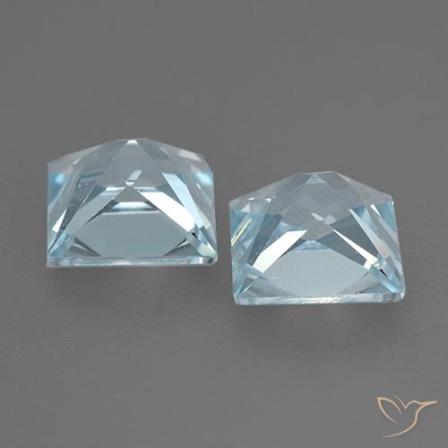 Pedras preciosas de Topázio Céu azul natural de 4.24 ct, Quadrado, VVS