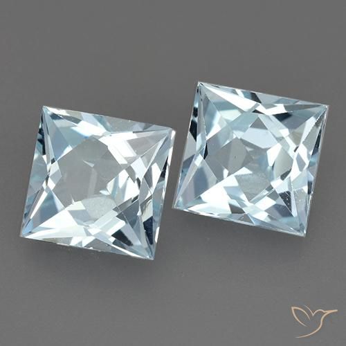 Pedras preciosas de Topázio Céu azul natural de 4.08 ct, Quadrado, VVS
