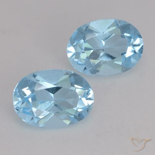 Pedras preciosas de Topázio Céu azul natural de 1.94 ct, oval, VVS-VS