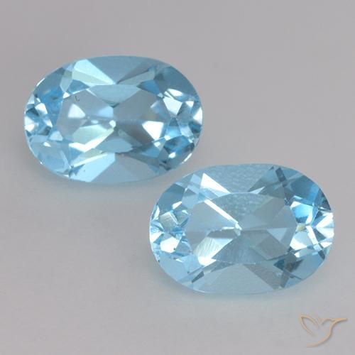 1.90ctw Natural Céu azul Topázio, oval, VVS-VS