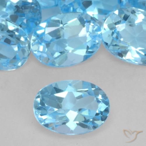 0.99ct Natural Azul Suíço Topázio, oval, VVS-VS