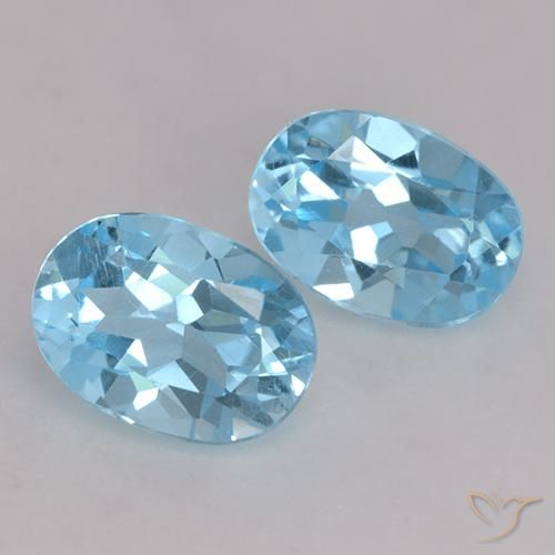 Pedras preciosas de Topázio Azul Suíço natural de 2.18 ct, oval, VVS-VS