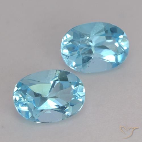 Pedras preciosas de Topázio Azul Suíço natural de 2.08 ct, oval, VVS-VS