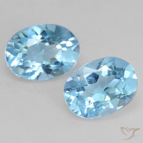 2.13ctw Natural Céu azul Topázio, oval, VVS-VS