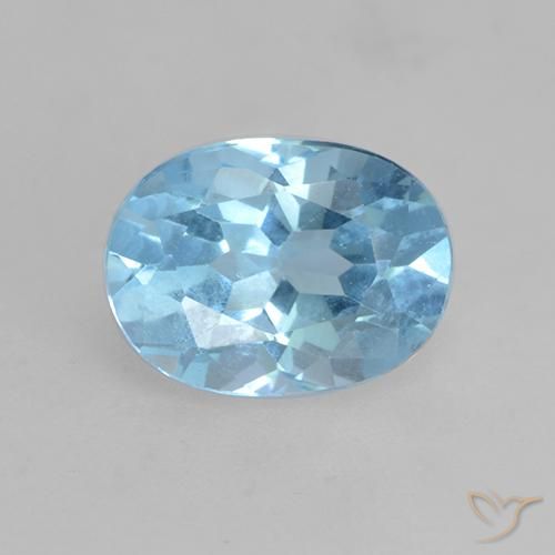 1.24ct Natural Azul Suíço Topázio, oval, VVS-VS