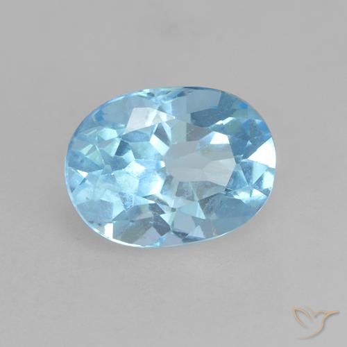 Topázio Azul Suíço Natural 1.24ct, oval, VVS-VS