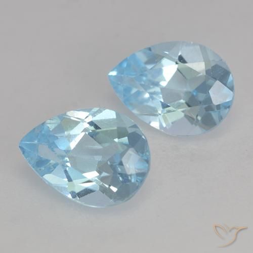 Pedras preciosas de Topázio Céu azul natural de 1.74 ct, Formato de pêra, VVS-VS