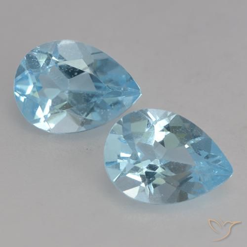 1.76ctw Natural Céu azul Topázio, Formato de pêra, VS