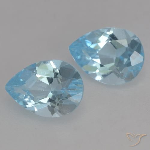 Pedras preciosas de Topázio Céu azul natural de 1.76 ct, Formato de pêra, VS