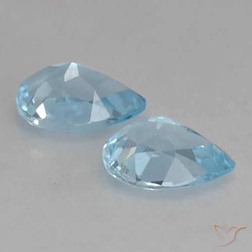 Pedras preciosas de Topázio Céu azul natural de 1.76 ct, Formato de pêra, VS
