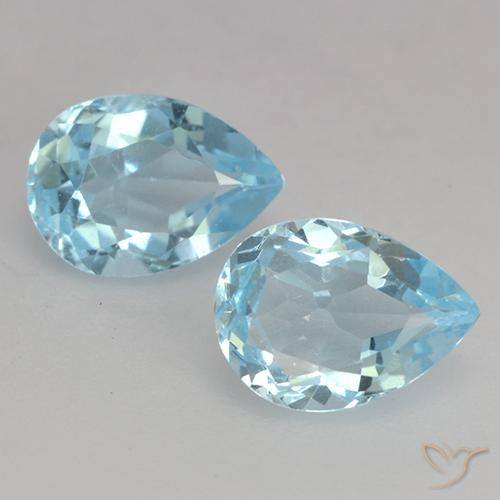 1.74ctw Natural Céu azul Topázio, Formato de pêra, VVS-VS