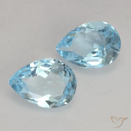 Pedras preciosas de Topázio Céu azul natural de 1.74 ct, Formato de pêra, VVS-VS