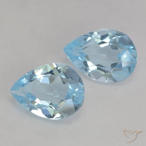 Pedras preciosas de Topázio Céu azul natural de 1.63 ct, Formato de pêra, VS