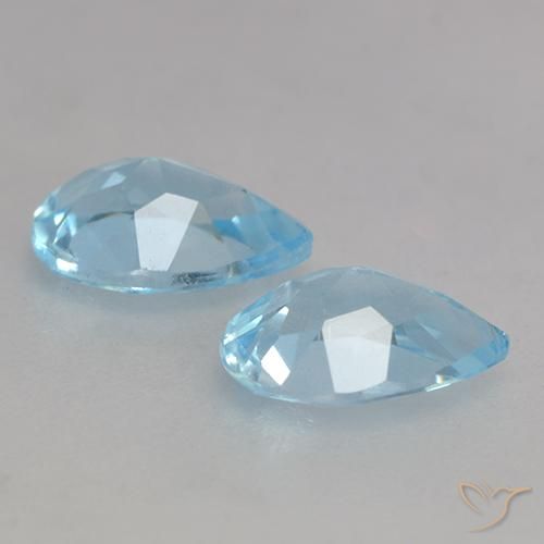 Pedras preciosas de Topázio Céu azul natural de 1.63 ct, Formato de pêra, VS