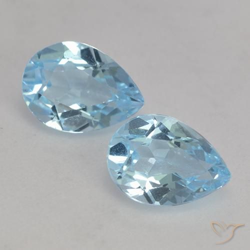 1.65ctw Natural Céu azul Topázio, Formato de pêra, VVS-VS