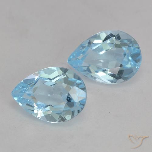 Pedras preciosas de Topázio Céu azul natural de 1.65 ct, Formato de pêra, VVS-VS