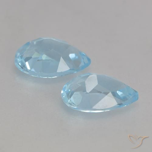 Pedras preciosas de Topázio Céu azul natural de 1.65 ct, Formato de pêra, VVS-VS