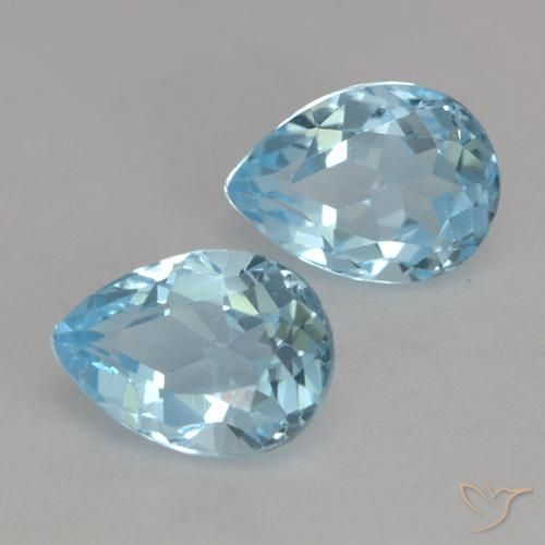 Pedras preciosas de Topázio Céu azul natural de 1.87 ct, Formato de pêra, VVS-VS