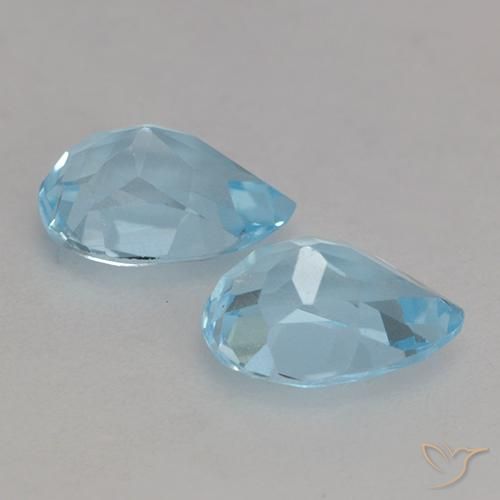 Pedras preciosas de Topázio Céu azul natural de 1.87 ct, Formato de pêra, VVS-VS