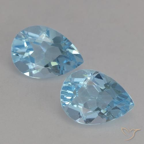 1.73ctw Natural Azul Suíço Topázio, Formato de pêra, VVS-VS