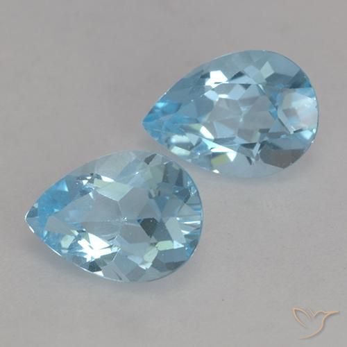 Pedras preciosas de Topázio Azul Suíço natural de 1.73 ct, Formato de pêra, VVS-VS