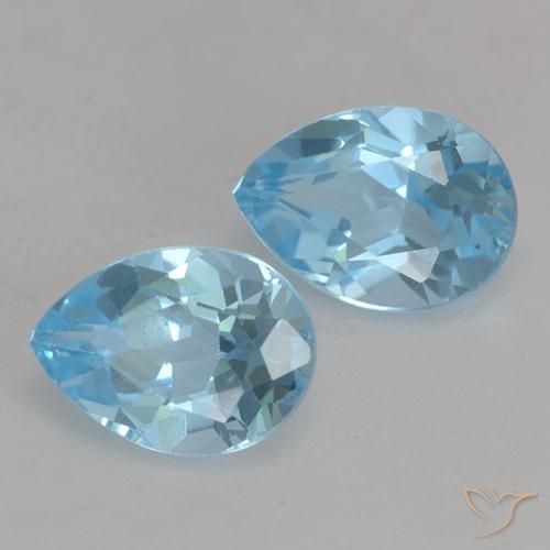Pedras preciosas de Topázio Céu azul natural de 1.93 ct, Formato de pêra, VS