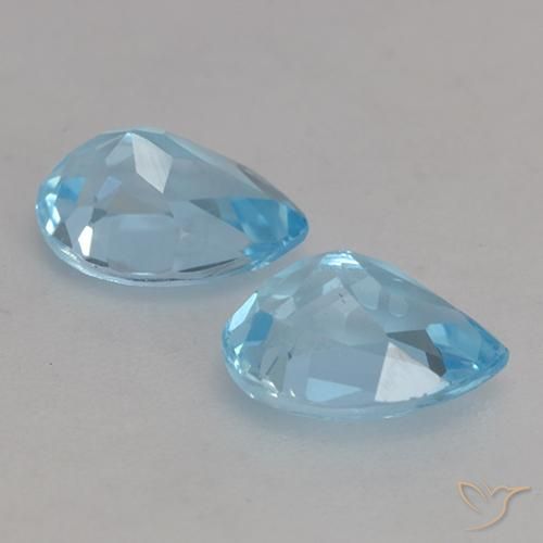 Pedras preciosas de Topázio Céu azul natural de 1.93 ct, Formato de pêra, VS