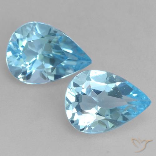 1.53ctw Natural Azul Suíço Topázio, Formato de pêra, VVS-VS